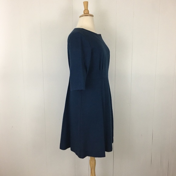 Vintage 60’s Wool Dress Women’s XL Custom Teal Half Sleeve A-Line - Picture 6 of 10